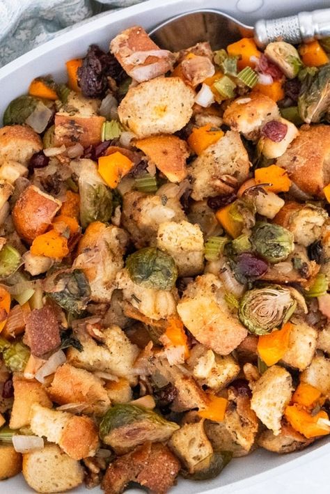 Stuffing goes with turkey like, well, pumpkin and pie. You gotta have it! Try this Butternut Squash and Brussels Sprout Stuffing and you will agree with how well it will pair with your turkey. And, if you are hosting a vegan or vegetarian Thanksgiving (yes, there is such a thing!), this is a heavenly touch of the holiday! Non-vegans won’t even realize there is no chicken stock in this delightful stuffing! Easy Weekly Meals, Vegetarian Thanksgiving, Brussels Sprout, Fresh Rosemary, Brussels Sprouts, Fancy Pants, Week Meal Plan, Chicken Stock, Food 52