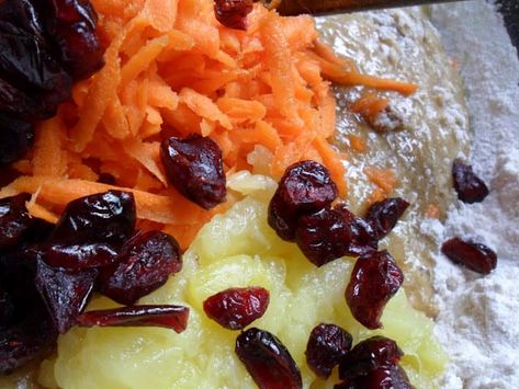 Morning Glory Loaf, Morning Glory Bread, Chunky Applesauce, Motts Applesauce, Pineapple Syrup, Jumbo Muffins, Dried Blueberries, Dried Cherries, Crushed Pineapple