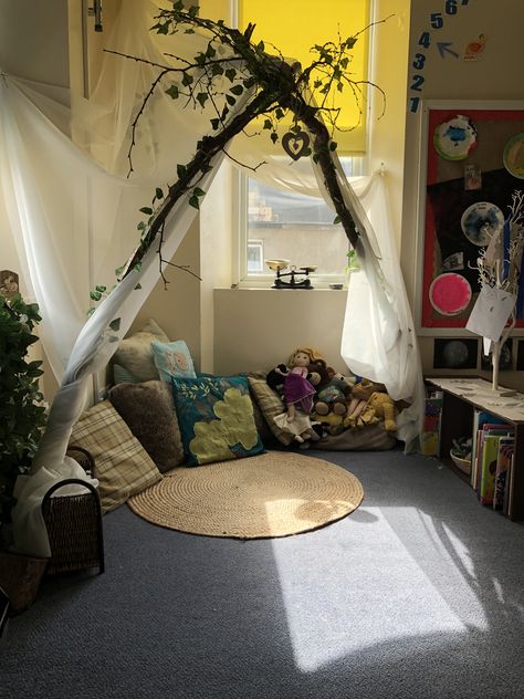 reading nook or calm down space Reading Nook Classroom, Remodel Entryway, Remodel Closet, Reading Corner Classroom, Childcare Rooms, Interior Entrance, Reggio Emilia Classroom, Interior Farmhouse, Interior Drawing