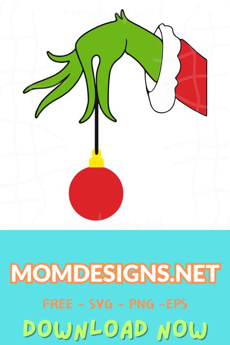 The Grinch Svg Files Free, Grinch Arm With Ornament, Grinch Hand Holding Ornament, Hand Outline, Grinch Hand, Grinch Png, Grinch Hands, Grinch Svg, Ornament Svg