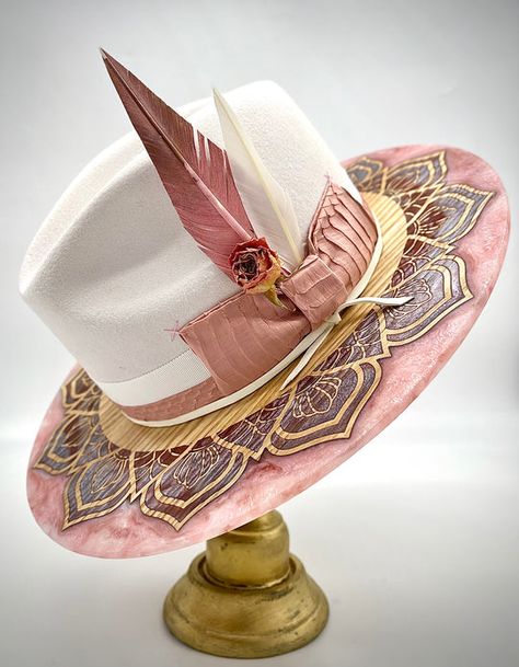 We believe in the natural beauty of wood and we handcraft the best parts into the hats giving each one its own unique personality Baby Hat With Ears, Burned Hats, Stylish Womens Hats, Mens Dress Hats, Hat Burning, Cowboy Hat Design, Custom Cowboy Hats, Diy Hats, Classy Hats