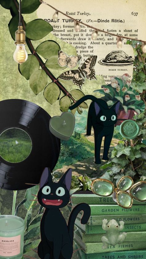 #jiji #studioghibli #kikisdeliveryservice Jiji Wallpaper Studio Ghibli, Jiji Background, Jiji Wallpaper, Green Anime Wallpaper, Studio Ghibli Background, Cocoppa Wallpaper, Ghibli Artwork, Studio Ghibli Art, Iphone Wallpaper Themes