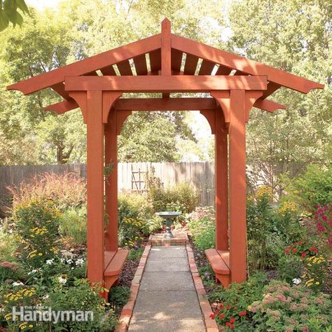 Pergola Walkway, Wooden Arbor, Outdoor Woodworking Projects, Gazebo Plans, Relaxing Backyard, Building A Porch, Building A Pergola, Garden Arbor, Wooden Pergola