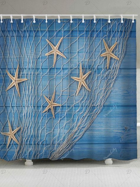 Fish Net Decor, Nautical Shower Curtain, Net Curtains, Beach Theme Decor, Fish Net, Kids Curtains, Studio Backdrops, Art Print Display, Fishing Net