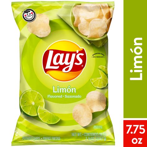 Shop for Hot & Spicy Snacks and Beverages. Buy products such as Lay's Potato Chips, Limon Flavor, 7.75 oz Bag at Walmart and save. Snack Lays, Lays Chips, Lays Potato Chips, Fresh Potato, Potato Snacks, Frito Lay, Crunchy Snack, Sandwiches For Lunch, Sour Cream And Onion