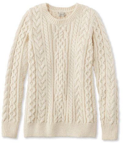 1912 Heritage Irish Fisherman Sweater, Crewneck. Beautiful Cable Knit - Would Make a Great Gift! #ad #christmas #christmasgifts #gifts #sweaters #cableknit #irish #irishsweaters #celtic Fisherman Sweater Women, Irish Fisherman Sweater, Irish Fisherman, Winter Capsule, Fisherman Sweater, Plus Size Sweaters, Style Cardigan, Ll Bean, L L Bean