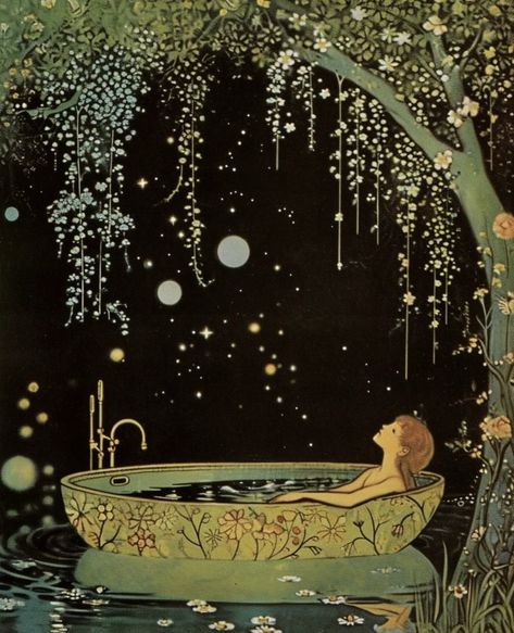 Outside Bathtub, Fairytale Illustration, Season Of The Witch, Fairytale Art, Ethereal Art, In The Mountains, Whimsical Art, Pretty Art, The Sky