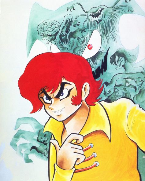 Devilman illustration by Go Nagai Ryo Asuka, Akira Fudo, Yu Yu Hakusho Anime, Go Nagai, Manga In English, Vintage Manga, Pure Heart, Manga Artist, Old Anime