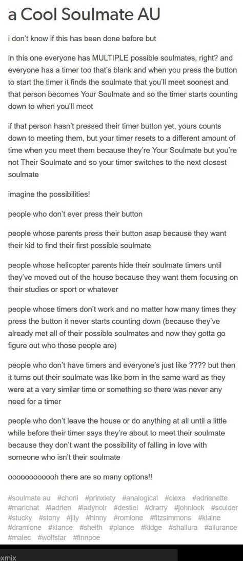 Au Ideas Writing, Au Story Ideas, Soulmate Ideas, Tumblr Writing, Writing Story, Soulmate Au, Story Writing Prompts, Book Prompts, Au Ideas