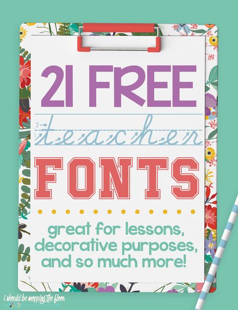 These 21 Free Teacher Fonts are great for classroom or home use. From handwriting practice fonts to math symbols, there are so many useful fonts in this list. Free Teacher Fonts, Canva Teacher, Led Classroom, Nice Fonts, Teacher Fonts, Math Symbols, Handwriting Lines, School Fonts, Dot Letters