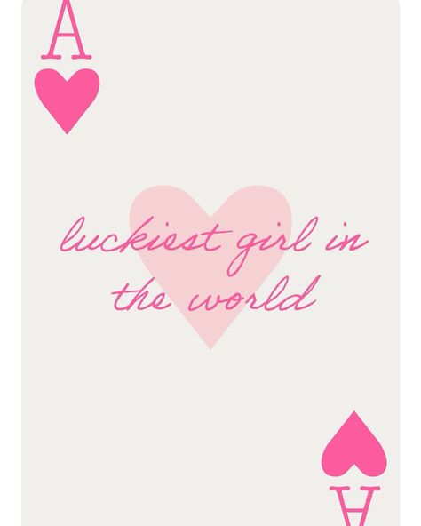 I am the luckiest girl in the world 💓 everything works out in my favor 🎀✨ #affirmations Im The Luckiest Girl In The World, I Am The Luckiest Girl, Luckiest Girl In The World, The Luckiest Girl, Ace Card, World Quotes, Note To Self Quotes, Only Girl, Lucky Girl