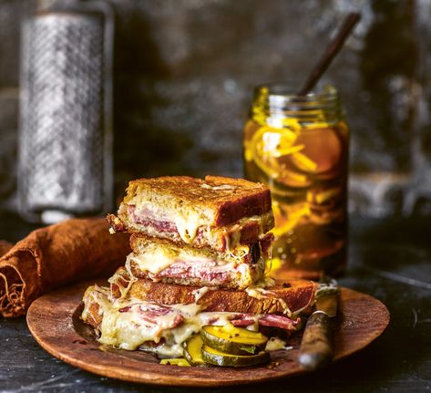 Cheese Toastie, Great British Food, Lamb Steaks, Butter Pickles, Croque Madame, Cucumbers And Onions, Pickle Butter, Homemade Pickles, How To Cook Ham