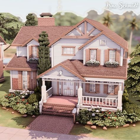 Sims 4 Houses To Download, Sims Willow Creek House, Willow Creek Family Home, Sims 4 Family Home 30x20, Base Game Home Sims 4, Houses To Build On Sims 4, Cute Sims House Layout, Sims 4 Willow Creek Map Layout Ideas, Sims Brindleton Bay