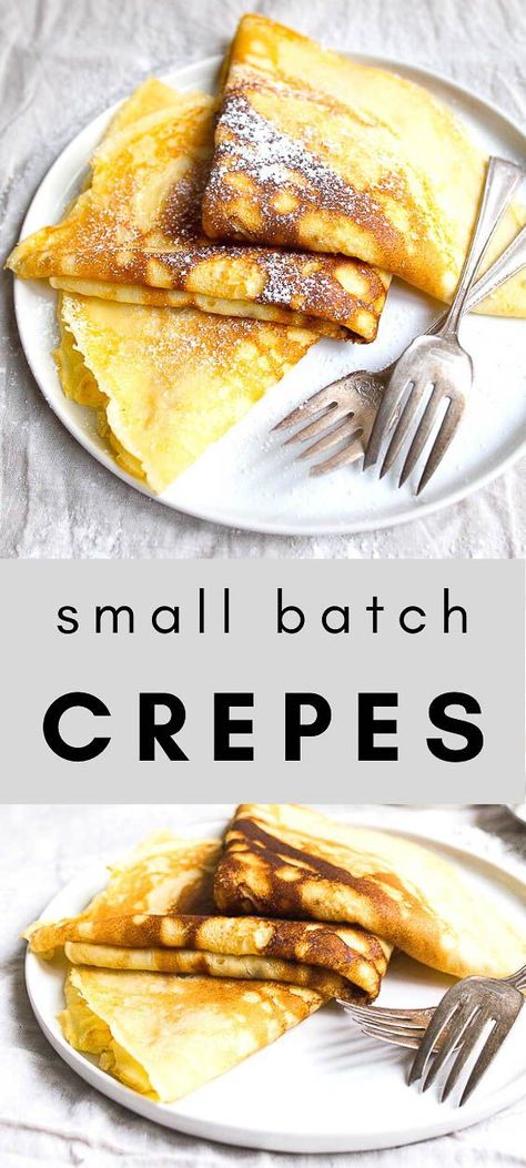 Single Serve Crepe Recipe, Crepes For 2, Savory Crepes Recipe Easy, Crepe Recipe For 2, Small Batch Crepes Recipe, Crepe For One, Crepes For Two, Breakfast For Two Recipes, Single Serve Crepes