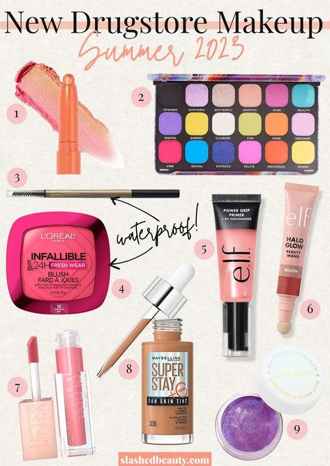 Collage of new drugstore makeup releases under $15 for Summer 2023 | Slashed Beauty Walmart Makeup Must Haves, Drugstore Makeup 2023, Walmart Makeup, Beauty Recommendations, Best Face Makeup, Face Makeup Products, Makeup 2023, The Ordinary Skincare, Skin Care Benefits