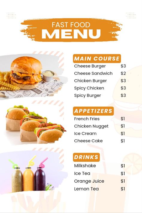 List For Birthday Party, 1st Birthday Foods, Restaurant Menu Card, Menu Burger, Spicy Burger, Fast Food Logos, Diy Menu, Burger Menu, Food Menu Template