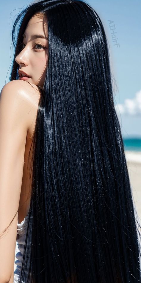 Silky Black Hair, Long Straight Black Hair, Lob Hairstyles, Long Shiny Hair, Long Silky Hair, 일본 패션, Long Hair Pictures, Really Long Hair, Beauty Hairstyles