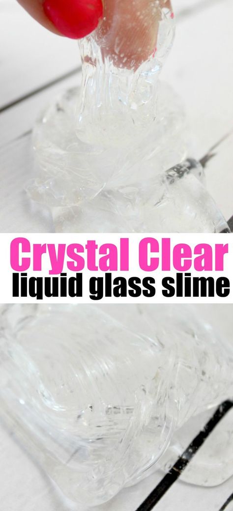 Crystal Clear Liquid Glass Slime Recipe: Make Crystal Clear slime with this easy recipe. Clear slime is a fun slime sensory experience. via @mellisaswigart Slime Clear, Fun Slime, Cool Slime Recipes, Edible Slime, Easy Slime Recipe, How To Make Crystals, Slime Time, Diy Slime Recipe, Slime Party