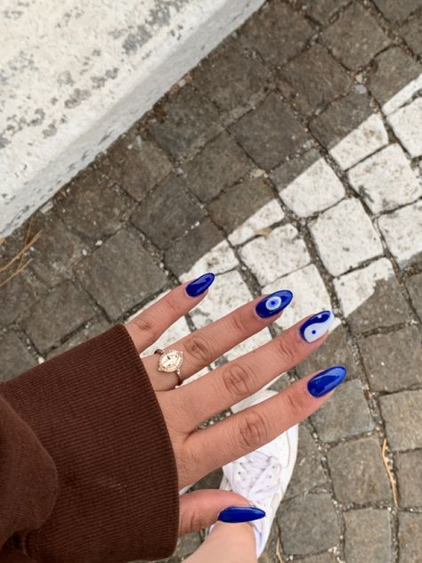 Hamsa Nails, Nails Inspo Summer, Nails Inspo, Nail Inspo, Nails, Blue