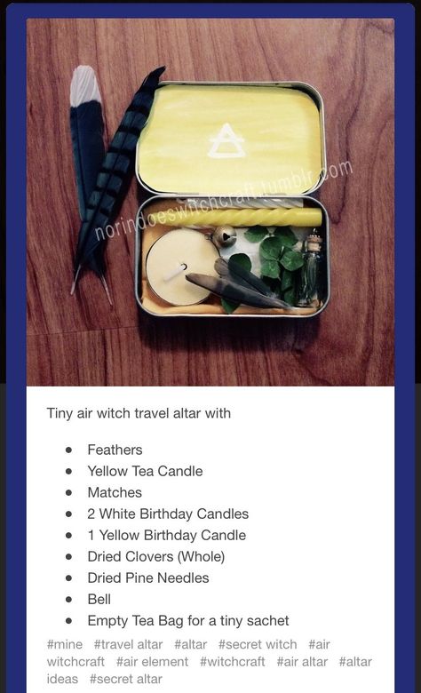 Altoid Tin Altar Witchcraft, Travel Altar Witchcraft, Pocket Altar, Jar Of Dirt, Travel Altar, Wicca Recipes, Witchcraft Altar, Wiccan Crafts, Mini Altar