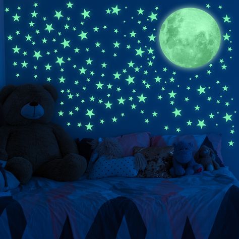 Turn any room into an out-of-this-world experience with our Glow-in-the-Dark Stars and Space Decals! Perfect for nurseries and kids' rooms, these luminous stickers, including a brave astronaut, add a touch of galactic charm, inspiring dreams of space exploration and adventure. Glow In The Dark Stars Bedroom Ideas, Tiktok Room Ideas, Tiktok Room, Dark Stickers, Space Decals, Star Bedroom, Dark Accent Walls, Dark Stars, Star Children