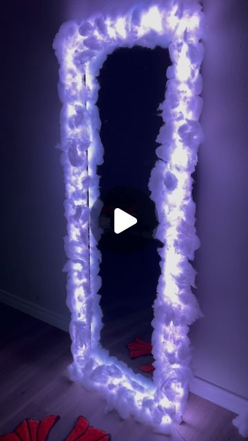 mya angel🌈 on Instagram: "diy project 🤍 lights & clouds from Temu." Diy Floating Clouds, Cloud Mirror Diy, Cloud Lamp Diy, Diy Cloud Light, Cloud Mirror, Led Lighting Diy, Cloud Lamp, Diy Clouds, Cotton Clouds