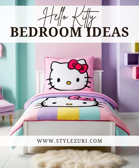 Hello Kitty Bedroom: 10 Adorable Hello Kitty-Inspired Bedroom Design Ideas - Style Zuri Burnt Orange Bedroom, Room Decor Bedroom Ideas, Hello Kitty Room, Kitty Room, Hello Kitty Room Decor, Decor Bedroom Ideas, Hello Kitty Bed, Hello Kitty Bedroom, Pink Comforter