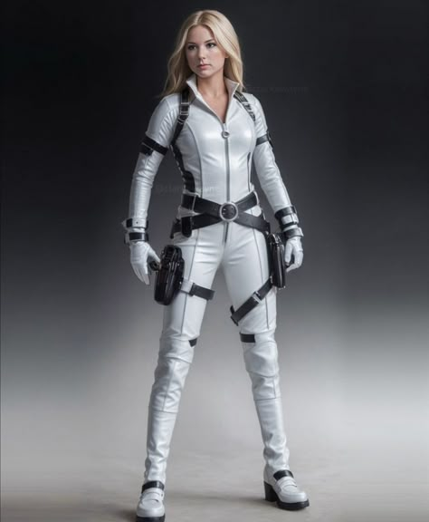 Black Widow White Suit, Futuristic Outfits, Sharon Carter, Superhero Suits, Super Suit, Avengers Superheroes, Super Hero Outfits, Marvel Posters, White Suit