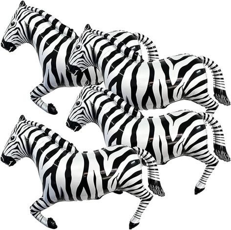 Amazon.com: Big 40 Inch Zebra Balloons Helium Zebra Shaped Balloons Wildlife Animal Zebra Balloons for Jungle Safari Themed Kids Birthday Party Decorations(Pack of 4) : Toys & Games Zebra Balloon, Safari Balloons, Zoo Animal Party, Kids Birthday Party Decorations, Safari Balloon, Animal Themed Birthday Party, Jungle Thema, Backdrops Kids, Jungle Birthday Party