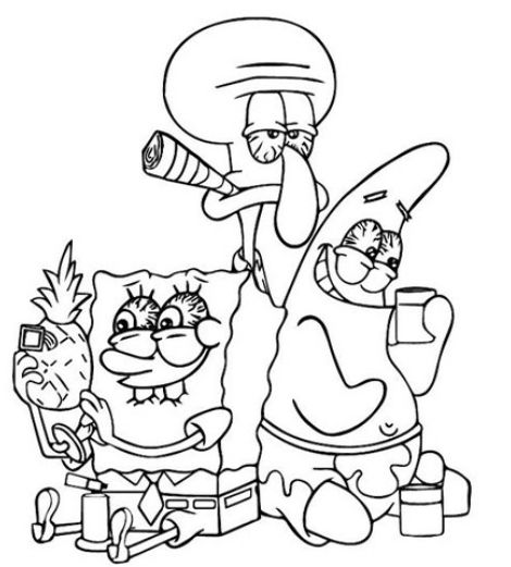 Friends Coloring Pages, Spongebob Coloring, Hello Kitty Colouring Pages, Kitty Coloring, Hello Kitty Coloring, Meaningful Drawings, Graffiti Style Art, Cute Canvas Paintings, 90s Cartoon