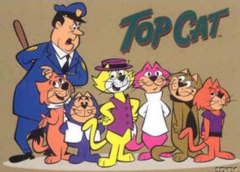 Top cat the animated cartoon, appeared in the 1980's and was also re-made into a full length feature movie in 2012. Hanna Barbera Cartoons, Old School Cartoons, School Cartoon, Top Cat, Childhood Memories 70s, Morning Cartoon, Cartoon Photo, Classic Cartoon Characters, Saturday Morning Cartoons