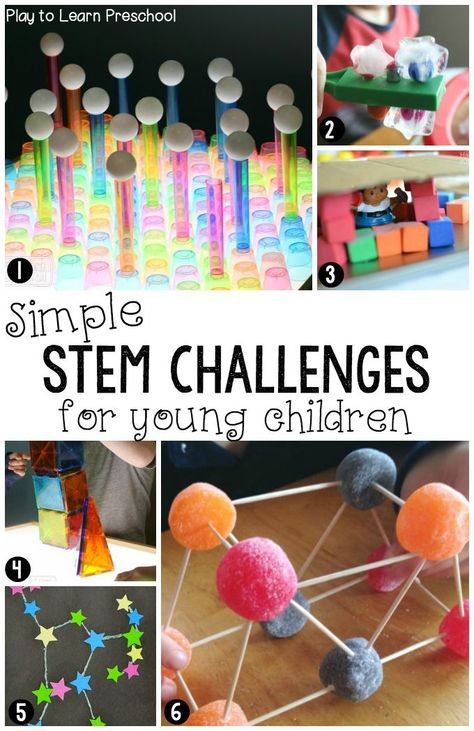 Young children are naturally curious, creative risk-takers. We can nurture their natural instincts to question, build, and solve problems by offering them playful STEM challenges. At preschool, students have lots of time in the block center and at the light table to tinker and build. By the time they get to elementary school time for play is... Read More » Simple Stem Challenges, Simple Stem Activities, Stem Activities Preschool, Kindergarten Stem, Steam Ideas, Preschool Stem, Stem Challenge, Steam Activities, Stem For Kids