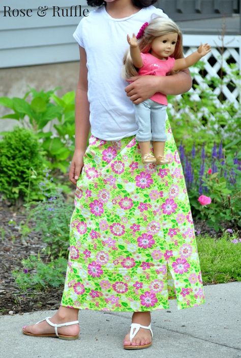 Rose & Ruffle: Current Handmade Clothing Loves Girls Maxi Skirt, Girls Long Skirts, Sewing Christmas, Good Thursday, Full Length Skirt, Sewing Kids Clothes, Sewing Patterns Girls, Handmade Clothing, New Clothes