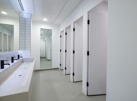 Toilet cubicles refreshed with architectural film | Restroom design, Bathroom design, School bathroom School Restroom, Ladies Restroom, Room Wallpaper Designs, Toilet Cubicle, Classroom Interior, School Building Design, School Bathroom, Restroom Design, School Hallways