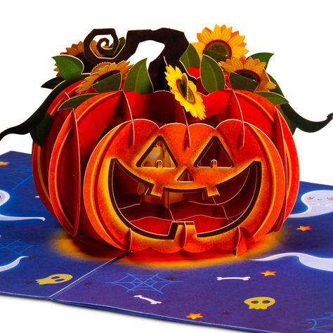 PRICES MAY VARY. EXQUISITE DESIGN - This Halloween Pumpkin Popup card by Paper Love features a pumpkin with intricate details, adds a touch of fun and excitement to Halloween celebrations. INTRICATELY HANDCRAFTED - Paper Love 3D pop-up cards are made from the most premium cardstock. The intricate details are delicately laser-cut and then handcrafted by our team of highly-skilled and passionate paper artists. THE ELEMENT OF SURPRISE - This 5 x 7 card is flat when folded, ideal for women, mother, Handmade Halloween Cards, Halloween Cut Outs, Pumpkin 3d, Halloween Cards Handmade, Happy Pumpkin, Pumpkin Cards, Lasercut Design, Halloween Celebration, Paper Artist