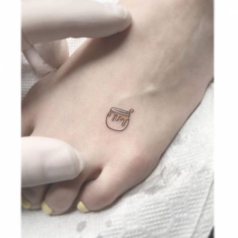 Honey Bunny Tattoo, Small Honey Jar Tattoo, Honey Pot Tattoo, Pot Tattoo, Playground Tattoo, International Tattoo, Bunny Tattoo, Cup Tattoo, Bunny Tattoos