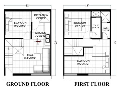 18x25 house plan 1 1 Bhk House Plan, House Plans East Facing, Installing A Fireplace, Kitchen Built In, 2bhk House Plan, Hall Kitchen, Living Hall, Front Elevation Designs, Latest House Designs