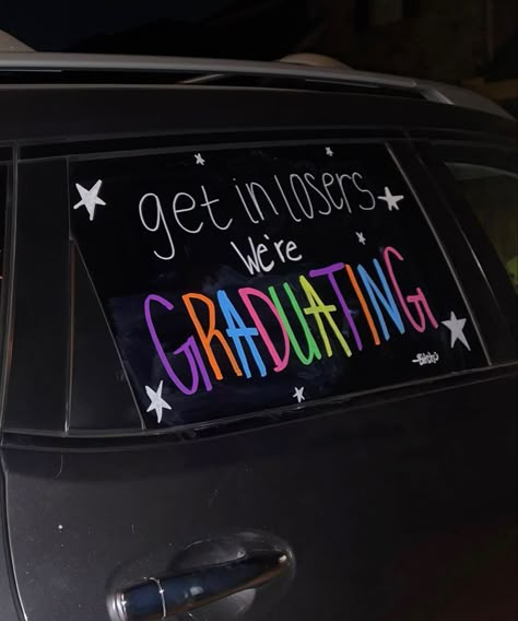 When it comes to celebrating milestones like graduations, birthdays, or retirements, one fun tradition that has stood the test of time is decorating cars. For seniors embarking on a new chapter in their lives, decorating their car can add an extra element of joy and excitement to the occasion. Here are some simple yet creative senior car decorating ideas to make any celebration memorable: Graduate Car Decoration Marker, Funny Senior Car Decorating Ideas, Decorated Senior Cars, Car Window Graduation Ideas, Car Decorations Graduation, Senior Things 2024, Senior Car Drawing Ideas, Car Writing On Windows For Graduation, Car Chalk Window Ideas Graduation