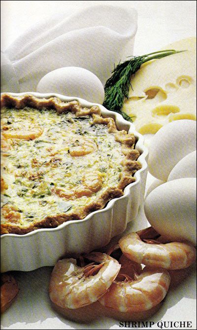 Shrimp Quiche Recipe | MrBreakfast.com Fancy Quiche, Shrimp Quiche, Seafood Quiche, Quiche Breakfast, Quiche Lorraine Recipe, Breakfast Quiche Recipes, Quiche Recipes Easy, Breakfast Quiche, Quiche Recipe