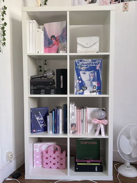 Kpop Shelf Decor, Albums Shelf, Album Shelf, Kpop Albums Shelf, Kpop Shelf, Deco Room, Kpop Room, Kpop Albums, Cleaning My Room