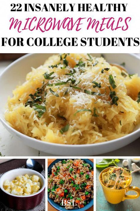 #HealthyDietFoods Meals For College Students, Healthy Microwave Meals, Healthy College Meals, Dorm Cooking, Microwave Meals, Dorm Food, College Cooking, Healthy College, Easy College Meals