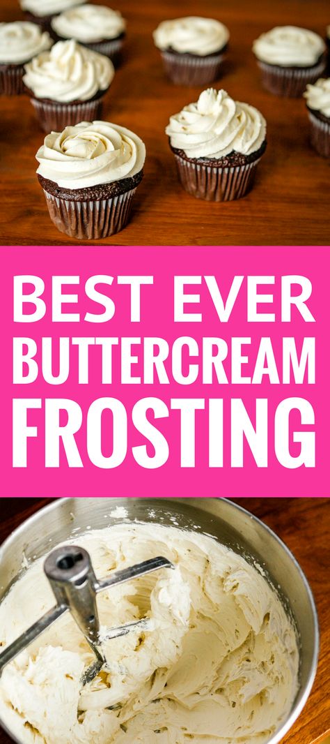 Fluffy Butter Cream Frosting, Buttercream Frosting With Heavy Cream, Best Homemade Buttercream Frosting, Butter Cream Frosting For Piping, Butter Cream Frosting For Cupcakes, Creamy Icing Recipe, Best Frosting Ever, Not Too Sweet Buttercream Frosting, Heavy Cream Frosting Recipes