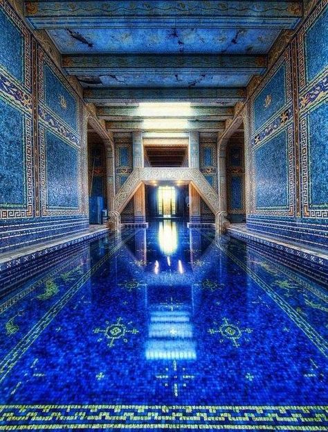 Blue Palace, Information Art, San Simeon, Hearst Castle, Indoor Swimming Pool, Pool Art, Free Printable Art, Cool Doors, Small Art Prints