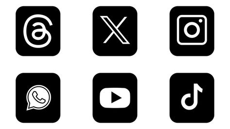 Social Media Logos Icons Png, Social Media Black And White, Black And White Social Media, Samsung Homescreen Layout Ideas, Samsung Homescreen, Instagram Png, Homescreen Layout, Media Icon, Background Remover