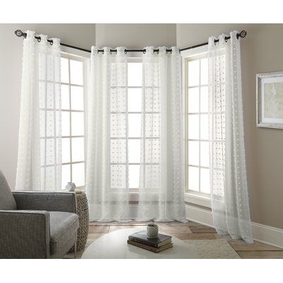 Bay Window Curtains, Tab Top Curtains, Elegant Curtains, Sheer Curtain Panels, White Paneling, Colorful Curtains, Grommet Curtains, Sheer Curtain, Curtain Panels