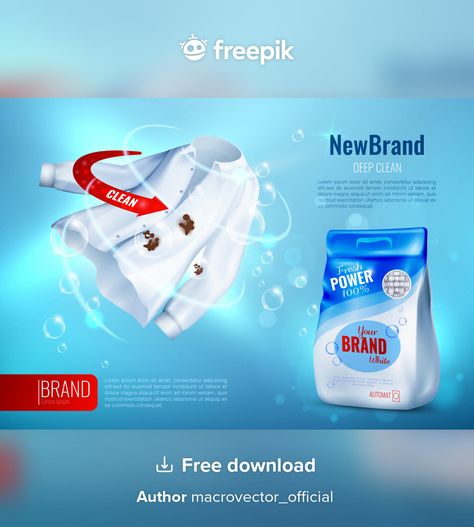 Laundry Detergent Ads, Ad Poster, Laundry Detergent, Displaying Collections, Vector Photo, Deep Cleaning, Social Network, Graphic Resources, Vector Free