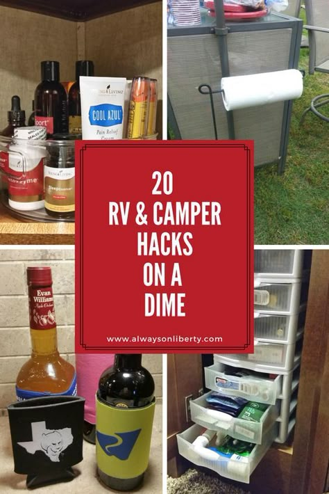 Try these RV hacks, tricks and ideas for your RV, camper or boat. These tips work for any motorhome, 5th wheel, travel trailer, popup camper, yacht or boat. These ideas are for your RV bathroom, kitchen or galley, living room and storage cabinets. You can pick them up at Ikea, Home Depot, Lowes and Hobby Lobby. Try these awesome storage and organization tips for RV living. These simple tips will keep everyone a happy camper on your road trip! Galley Living Room, Travel Trailer Organization, Trailer Organization, Camper Hacks, Camper Organization, Rv Camping Tips, Rv Bathroom, Rv Organization, Camper Storage