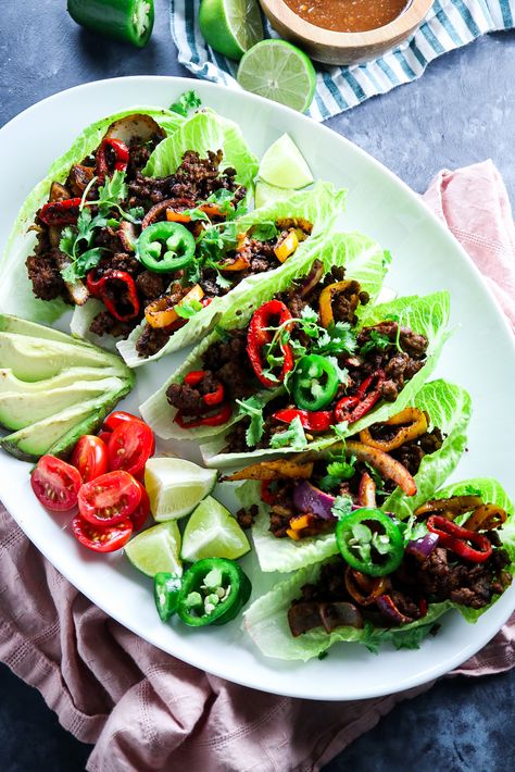 Lettuce Tacos Ground Beef, Taco Lettuce Boats, Chinese Beef Stew, Chinese Beef, Lettuce Tacos, Cantonese Food, Fajita Bowls, Low Carb Meal Prep, Ground Beef Tacos