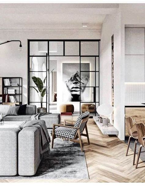 Minimal interior design / Scandinavian Design Inspiration #interiorgoals #minimalinterior #interiordecor #interiordesign / Pinterest: @fromluxewithlove Cozy Industrial Living Room, Industrial Living Room Design, Interior Design Minimalist, Minimal Interior Design, Decor Eclectic, Decor Ikea, Interior Minimalista, Industrial Livingroom, Design Salon