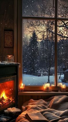 Snowed In Cabin Aesthetic, Winter Cozy Aesthetic Wallpaper, Cosy Winter Aesthetic, Winter Cabin Aesthetic, Snowy Window, Cozy Winter Cabin, Rainy Window, Winter Hygge, Outdoor Decoration Ideas